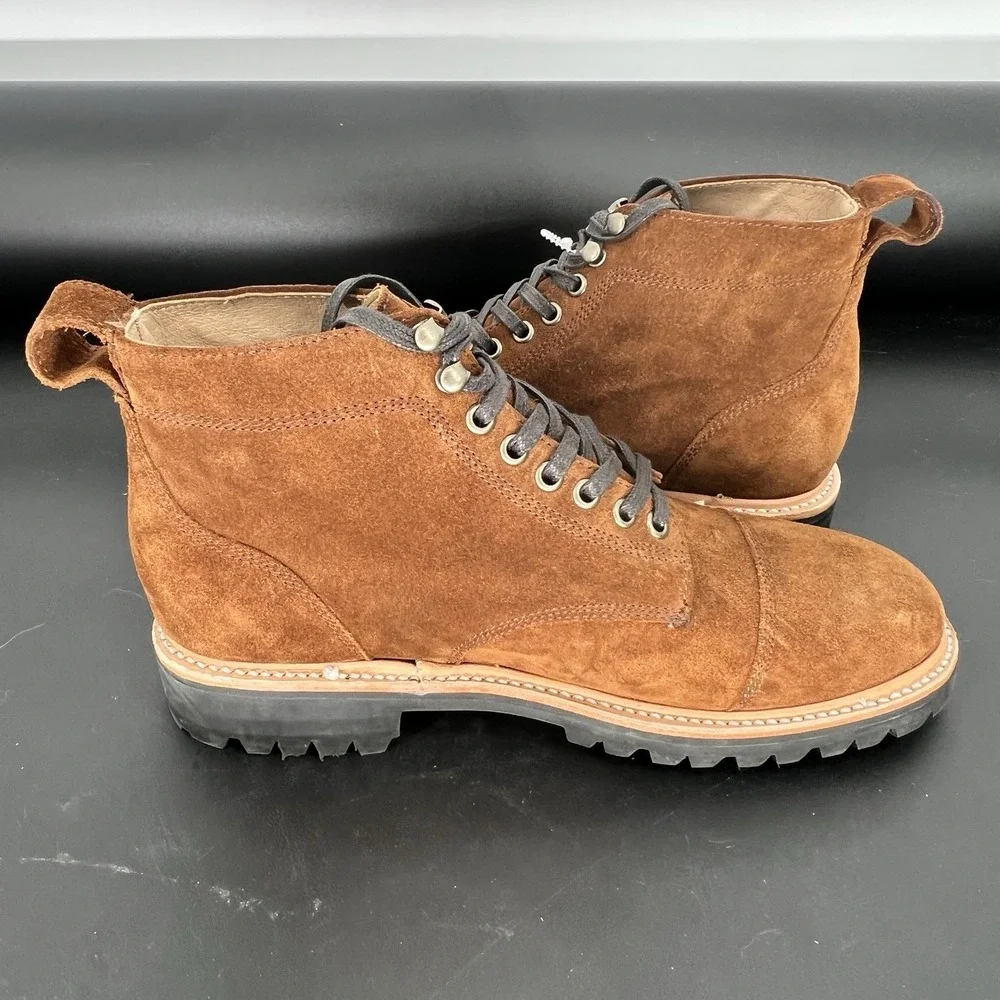 Taylor Stitch‎ Men's Size 9 The Moto Boot Snuff Brown Suede Lace Up Boots